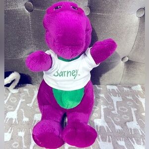 Vintage 1992 Barney The Purple Dinosaur with Shirt Plush Toy